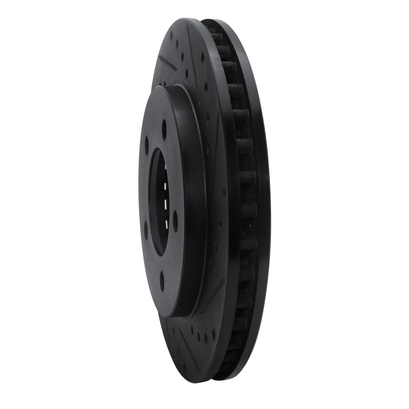 Ford Expedition Brake Rotor (1) - Front Right - R1 Concepts - Drilled & Slotted - Black - `97-`02